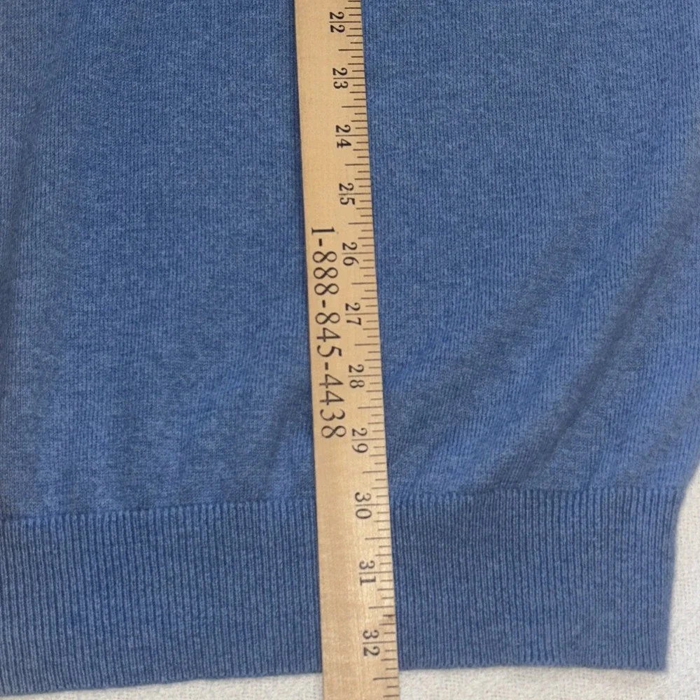 LL‎ Bean Sweater Vest Mens 2XL Blue Cotton Cashmere Blend Preppy Office